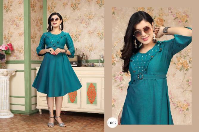 Ft Pink Latest Heavy Rayon Casual Kurtis Collection